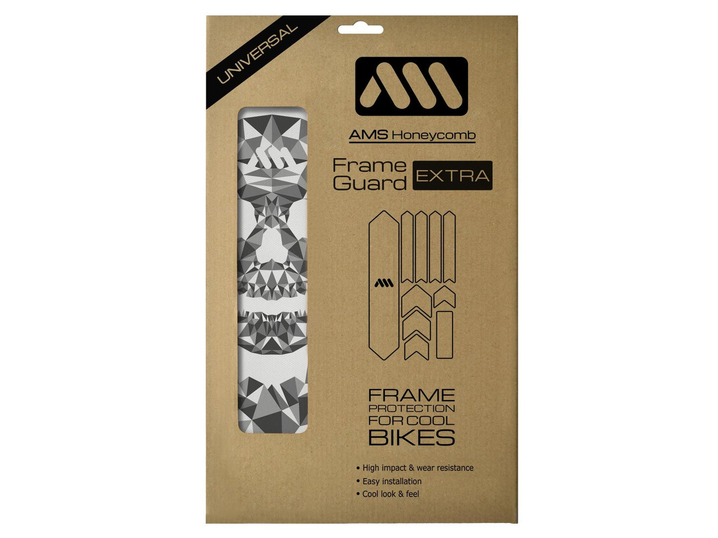 AMS Honeycomb Bike Frame Guard Extra SKULL