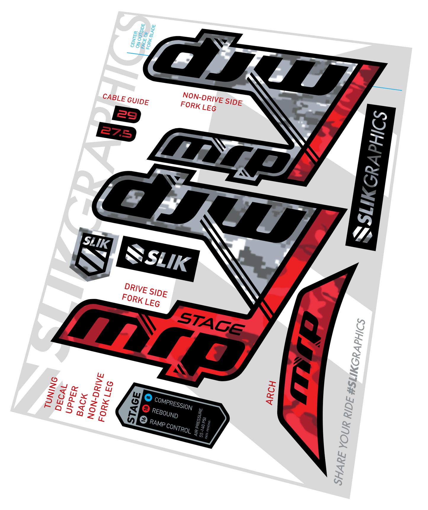 FORK DECALS by SLIK GRAPHICS