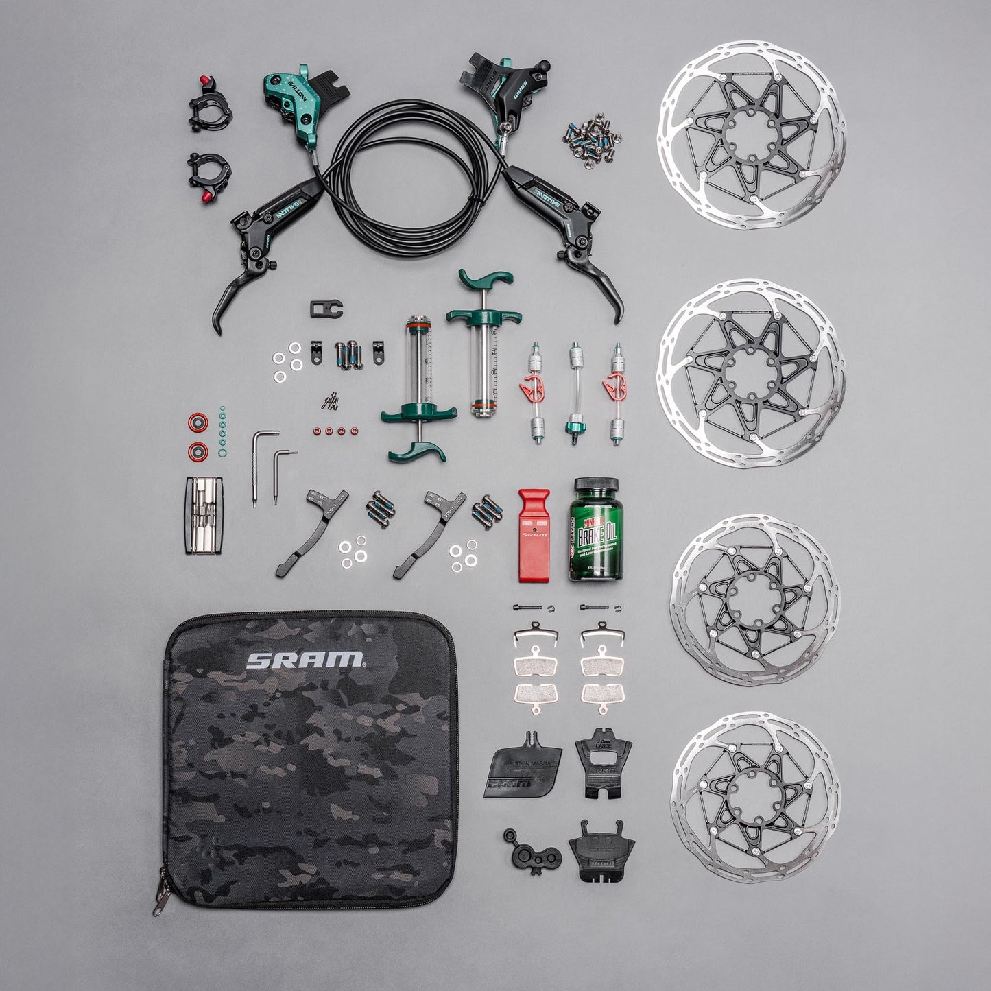 SRAM MOTIVE ULTIMATE TEAL SPLATTER EXPERT BRAKES KIT