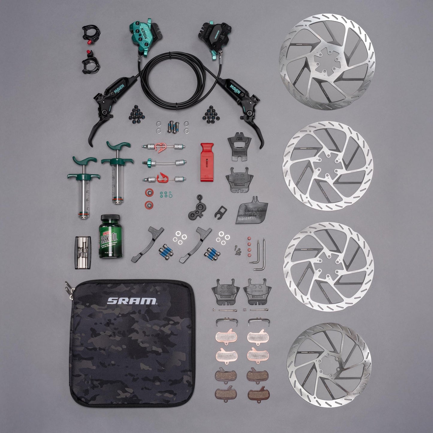 SRAM MAVEN ULTIMATE TEAL SPLATTER EXPERT BRAKES KIT