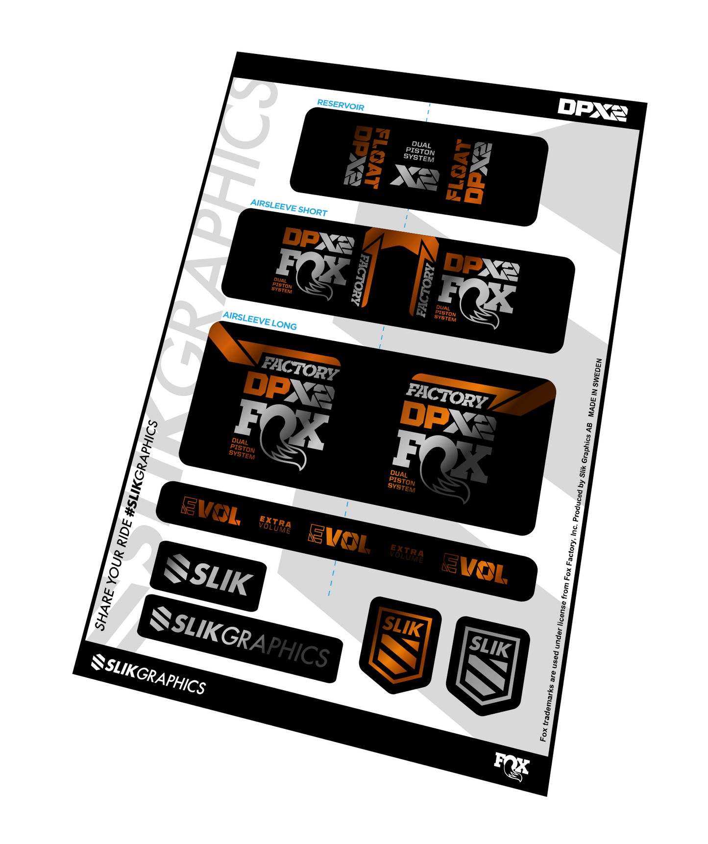 REAR SHOCK DECALS by SLIK GRAPHICS