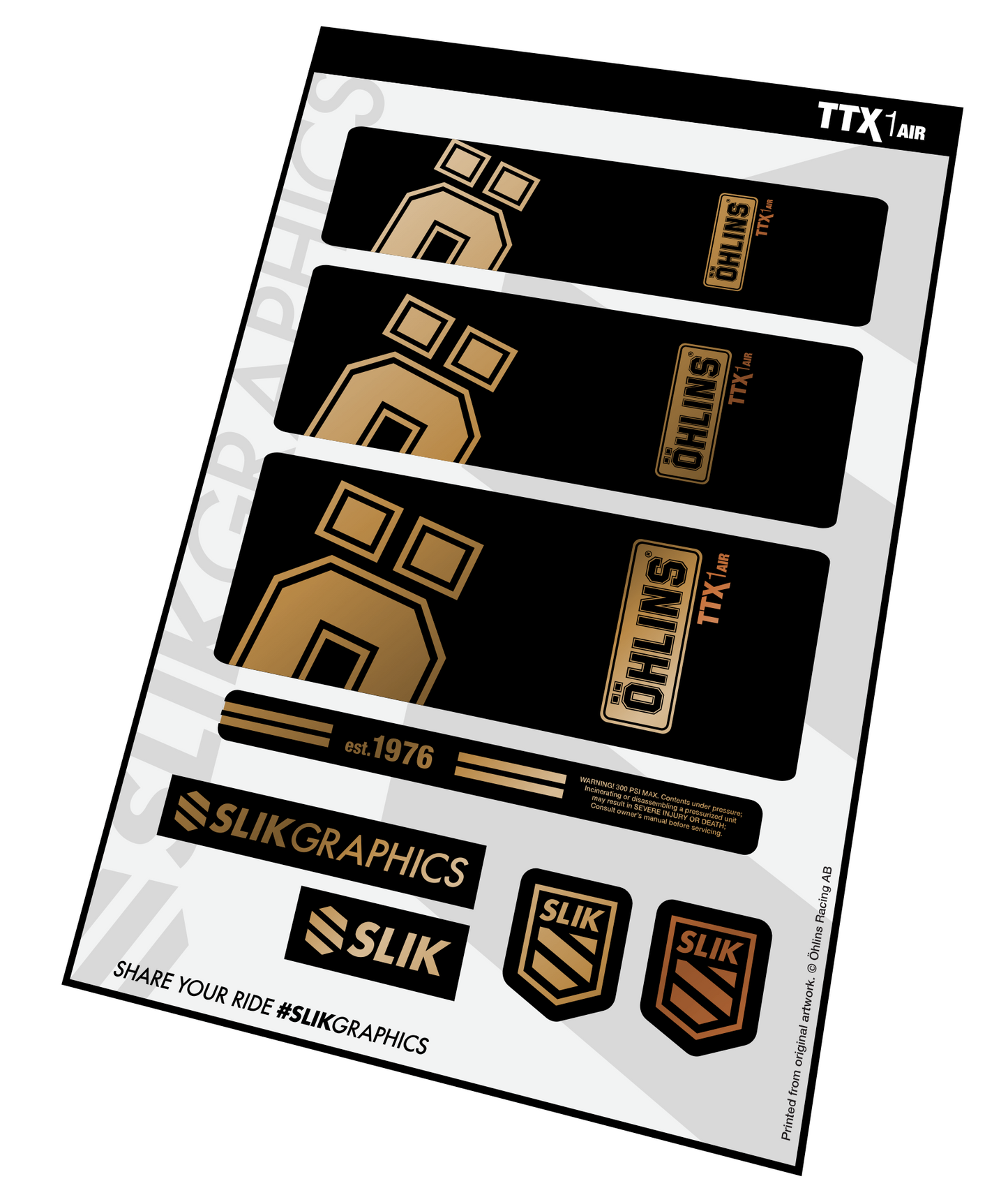 REAR SHOCK DECALS by SLIK GRAPHICS