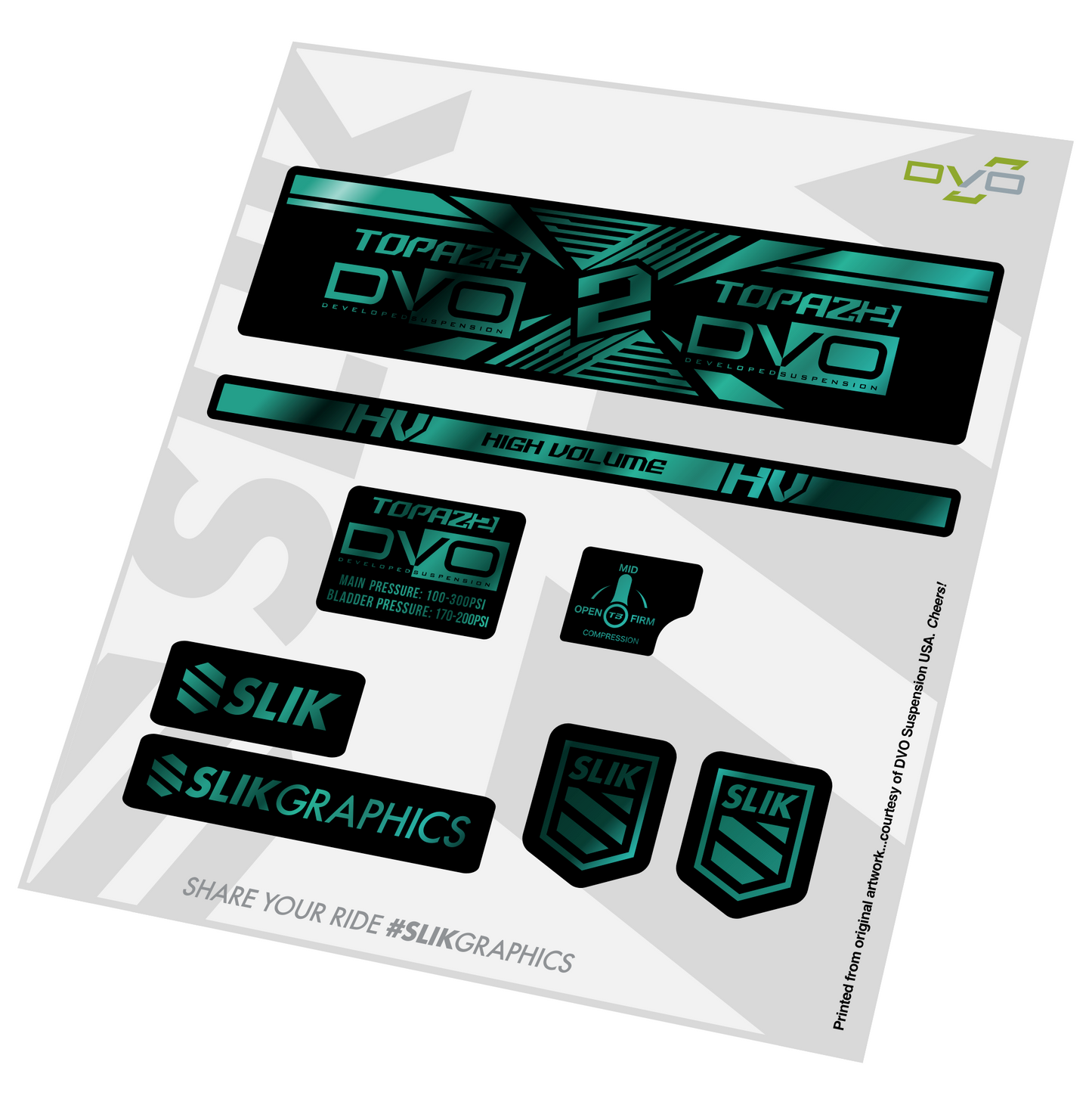 REAR SHOCK DECALS by SLIK GRAPHICS