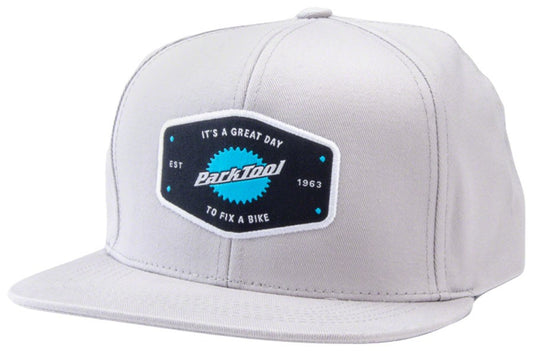 23.2 Park Tool HAT-10L Light Gray 100% Cotton 6-Panel Snapback Cap with Embroidered